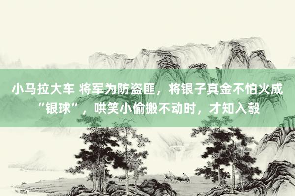 小马拉大车 将军为防盗匪，将银子真金不怕火成“银球”，哄笑小偷搬不动时，才知入彀
