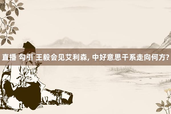 直播 勾引 王毅会见艾利森， 中好意思干系走向何方?