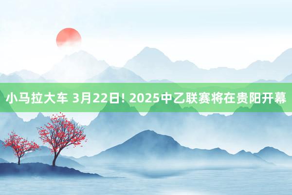 小马拉大车 3月22日! 2025中乙联赛将在贵阳开幕