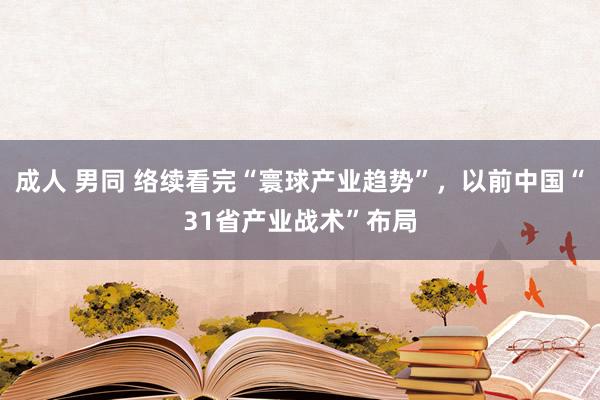 成人 男同 络续看完“寰球产业趋势”，以前中国“31省产业战术”布局